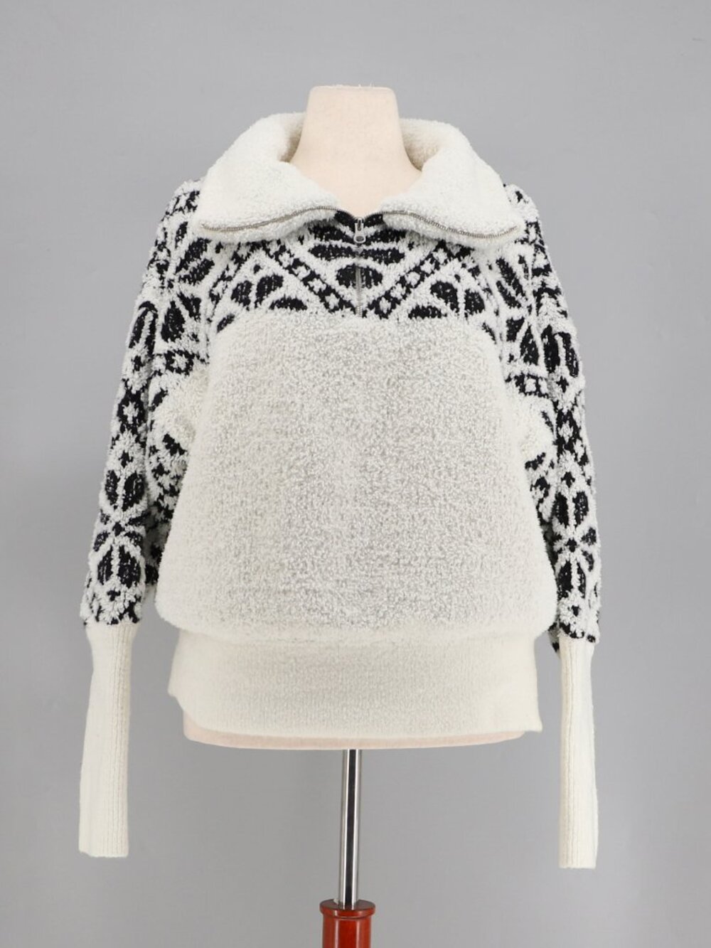 PILCRO Maia Cropped Quarter-Zip Pullover Size XL